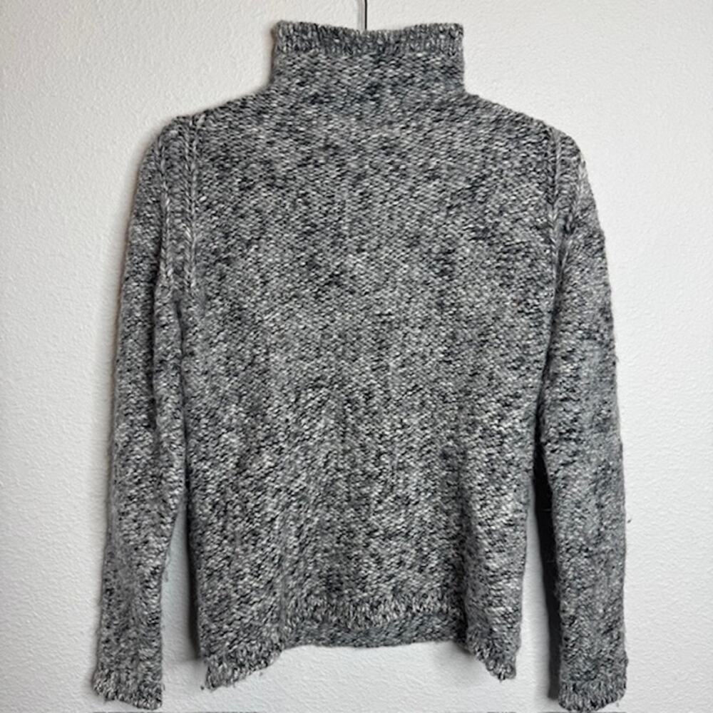 Burns Gray Marled Cable Knit Sweater Small Wool Alpaca Funnel Neck Cozy - Picture 9 of 15